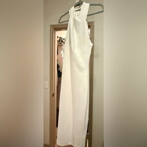 Elegant Off White Halter Dress